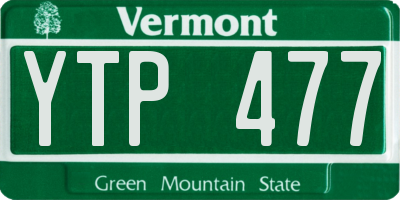 VT license plate YTP477