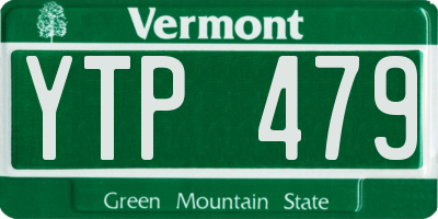 VT license plate YTP479