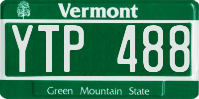 VT license plate YTP488