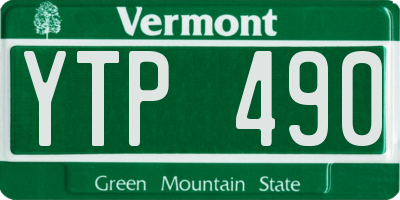 VT license plate YTP490