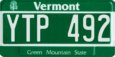 VT license plate YTP492