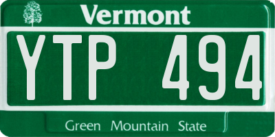VT license plate YTP494