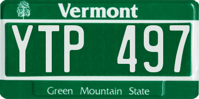 VT license plate YTP497