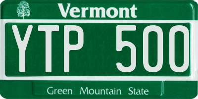 VT license plate YTP500