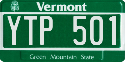 VT license plate YTP501