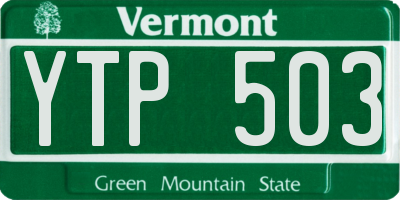 VT license plate YTP503