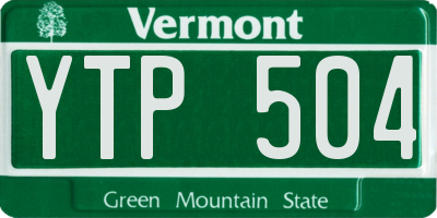 VT license plate YTP504