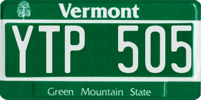 VT license plate YTP505