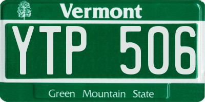 VT license plate YTP506