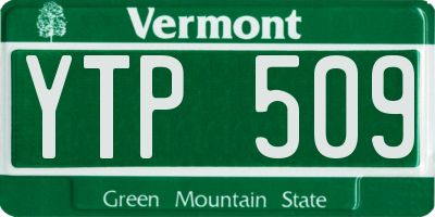 VT license plate YTP509