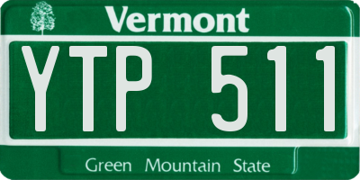 VT license plate YTP511