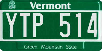 VT license plate YTP514