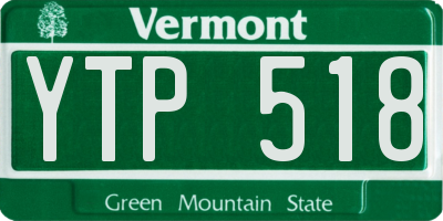 VT license plate YTP518