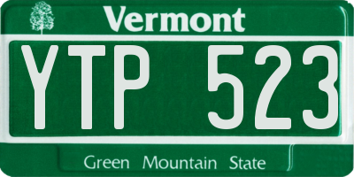 VT license plate YTP523