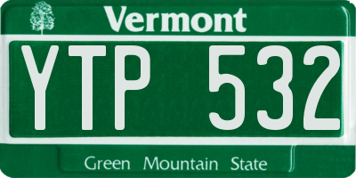 VT license plate YTP532