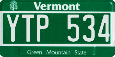 VT license plate YTP534