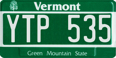 VT license plate YTP535