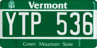 VT license plate YTP536