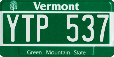 VT license plate YTP537