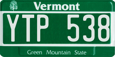 VT license plate YTP538