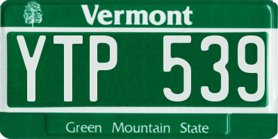 VT license plate YTP539