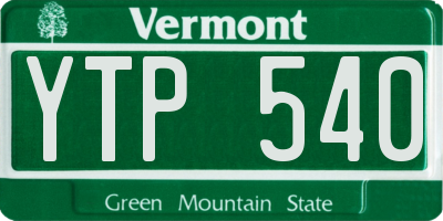 VT license plate YTP540