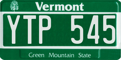 VT license plate YTP545