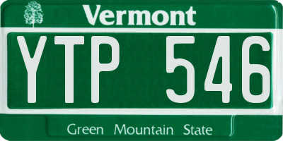 VT license plate YTP546