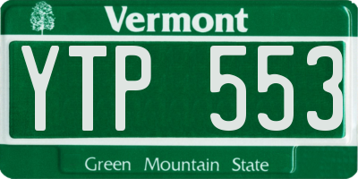 VT license plate YTP553
