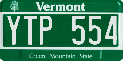 VT license plate YTP554