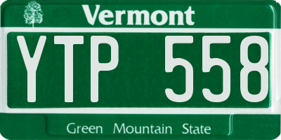 VT license plate YTP558
