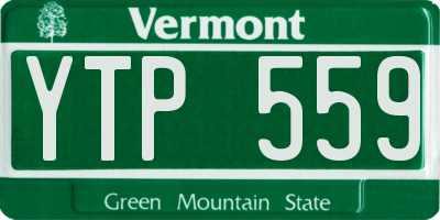 VT license plate YTP559