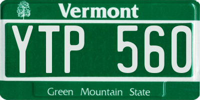 VT license plate YTP560