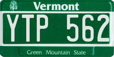 VT license plate YTP562