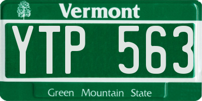 VT license plate YTP563