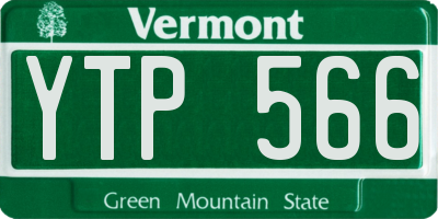 VT license plate YTP566