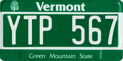 VT license plate YTP567