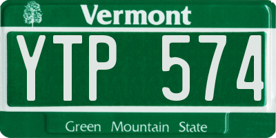 VT license plate YTP574
