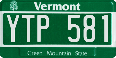 VT license plate YTP581