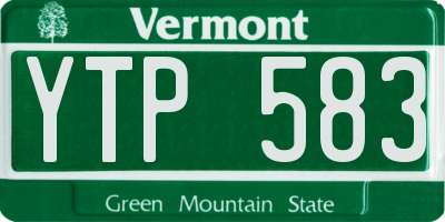 VT license plate YTP583