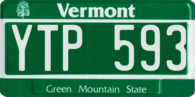 VT license plate YTP593