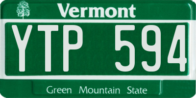 VT license plate YTP594