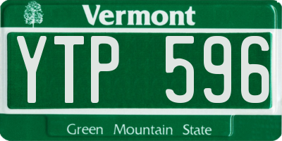 VT license plate YTP596