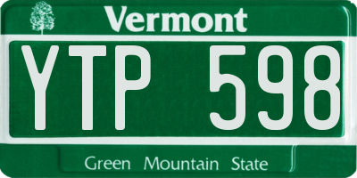 VT license plate YTP598