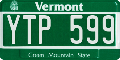 VT license plate YTP599