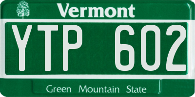 VT license plate YTP602