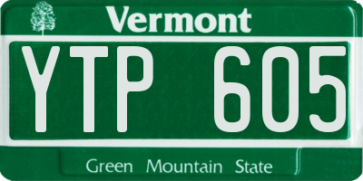 VT license plate YTP605