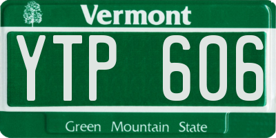 VT license plate YTP606