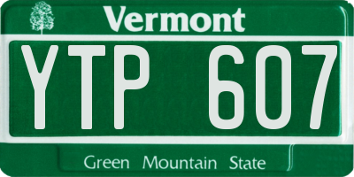 VT license plate YTP607