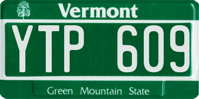 VT license plate YTP609